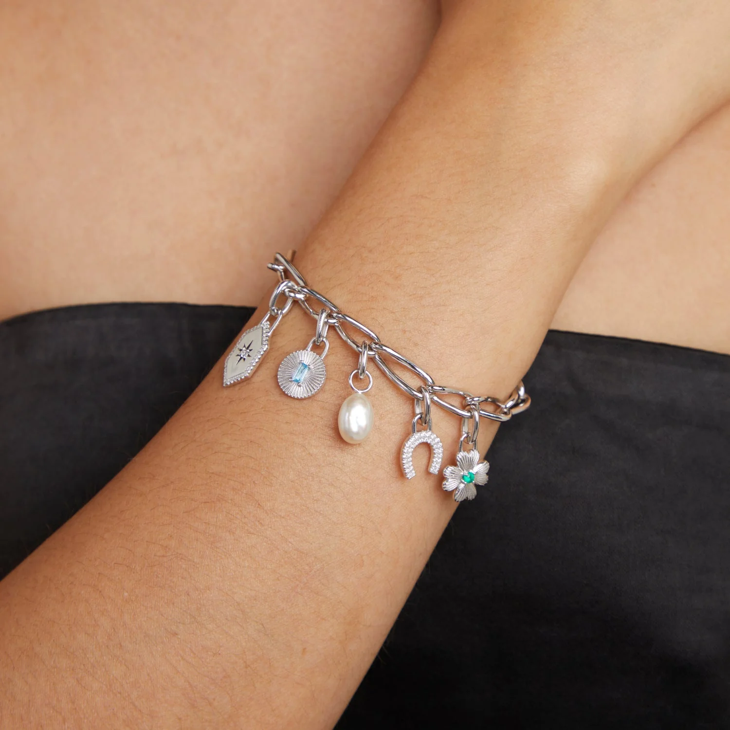Pearl Clip Charm in Silver - Image 3