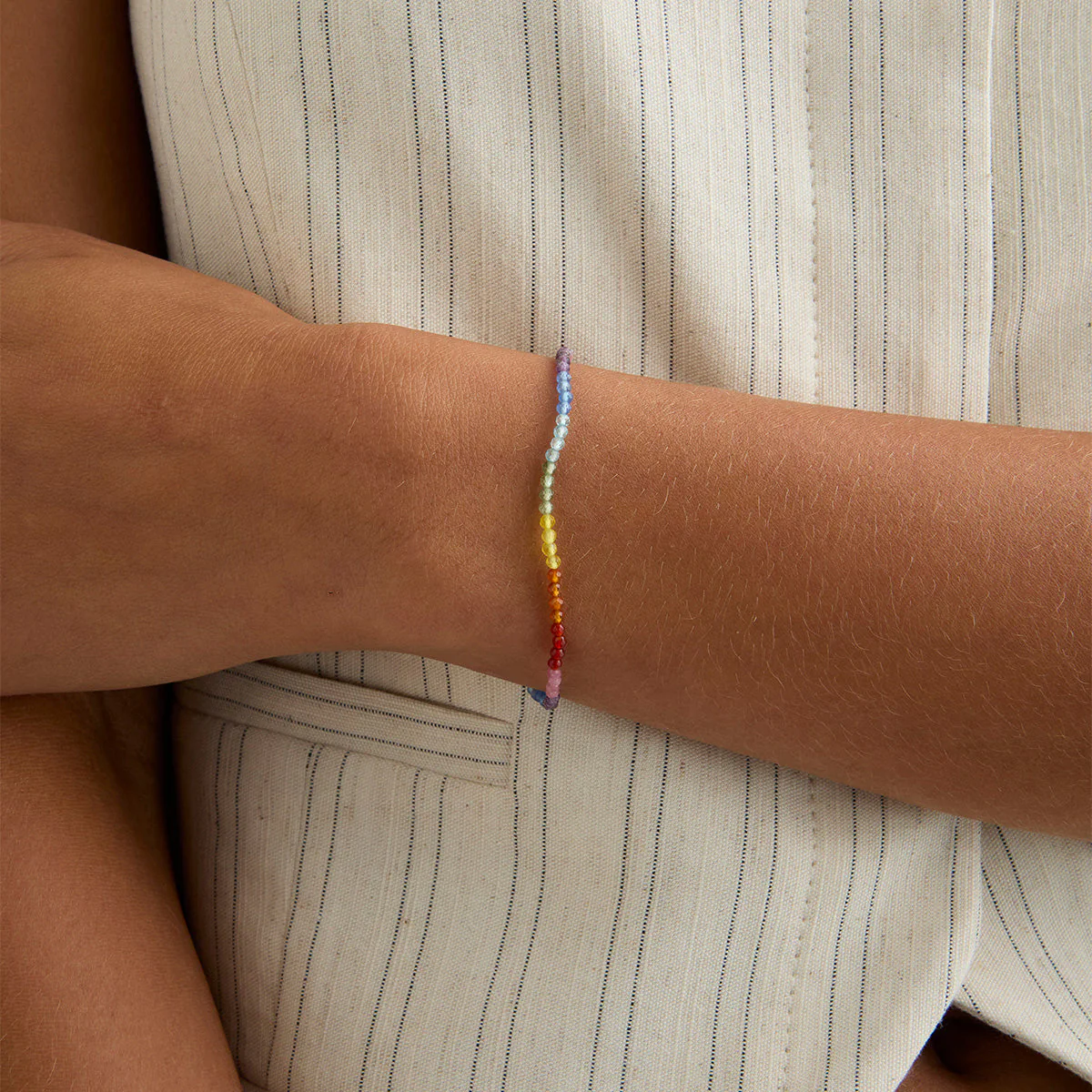 Rainbow Gemstone Bracelet in 9k Gold - Image 2