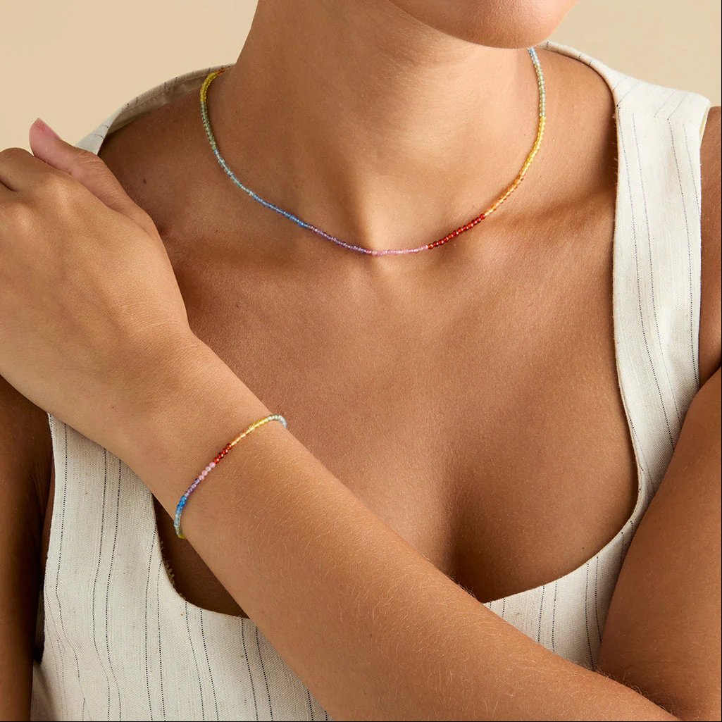Rainbow Gemstone Bracelet in 9k Gold - Image 3