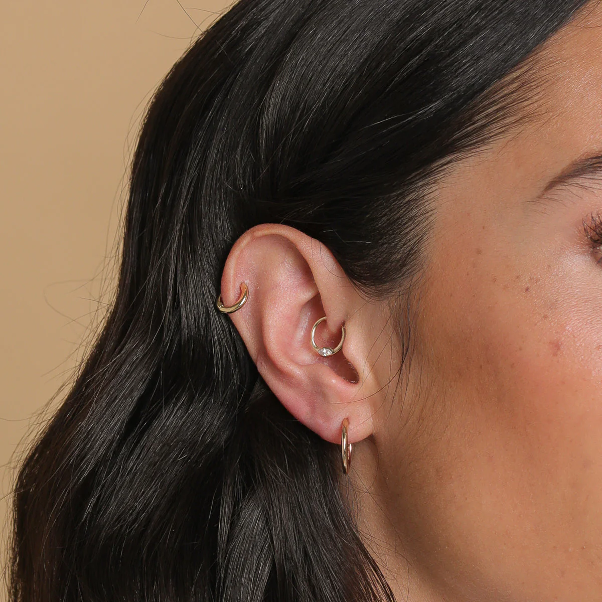 Essential 8mm Hoop in Gold - Image 2