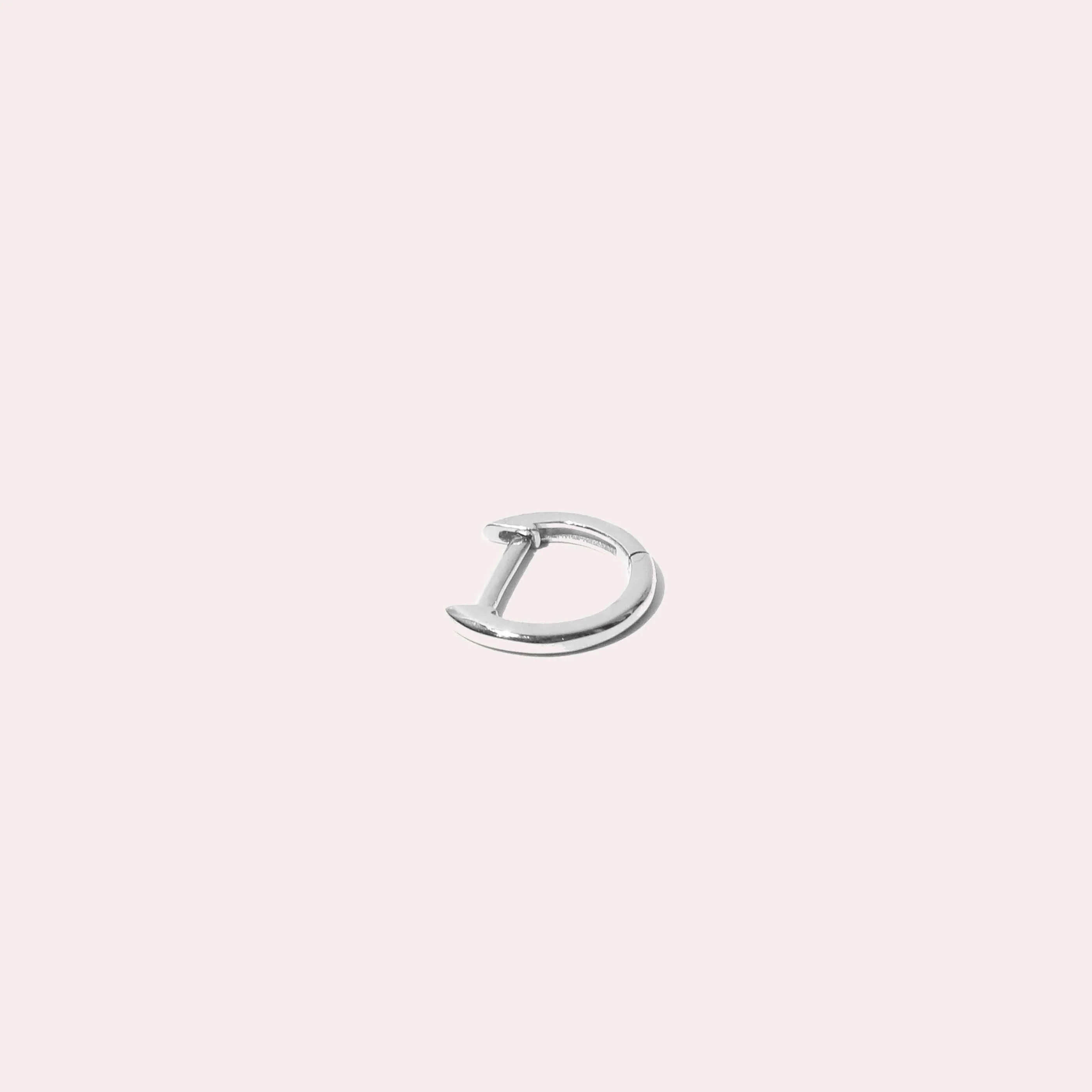 Simple Piercing Hoop in Solid White Gold - Image 2