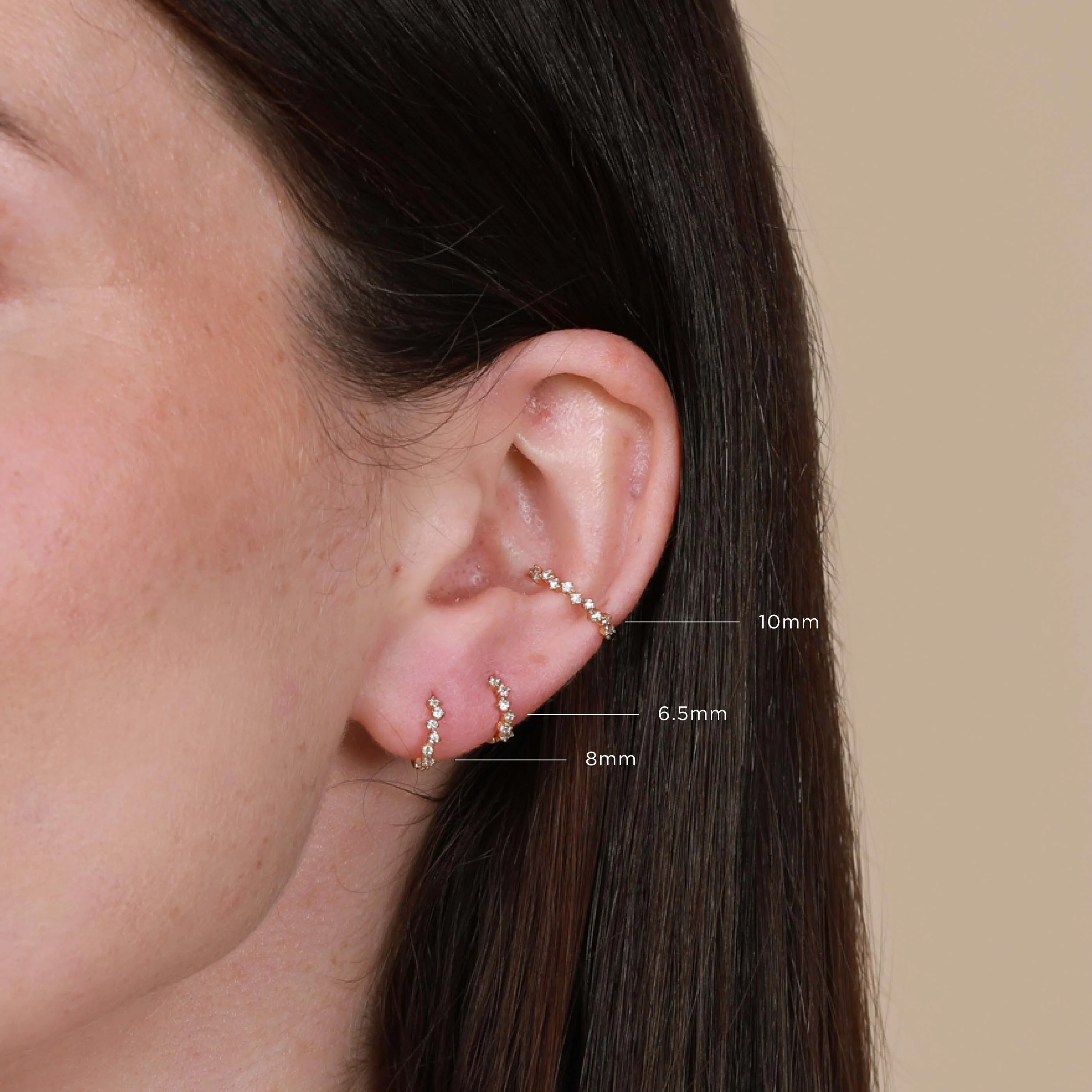 Cluster Hoop 11.5mm in Gold - Image 8