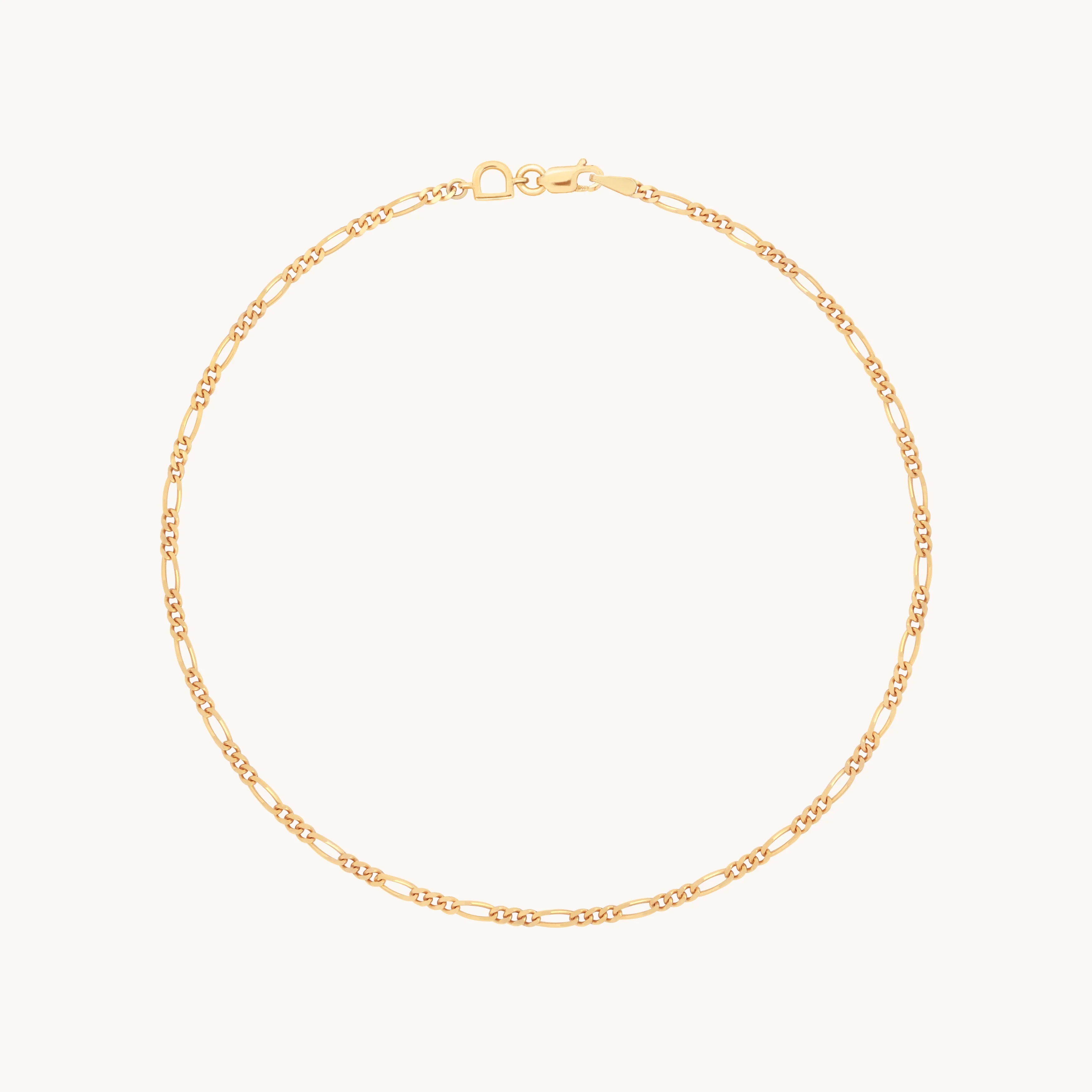 Soho Story Chain Anklet in Solid Gold