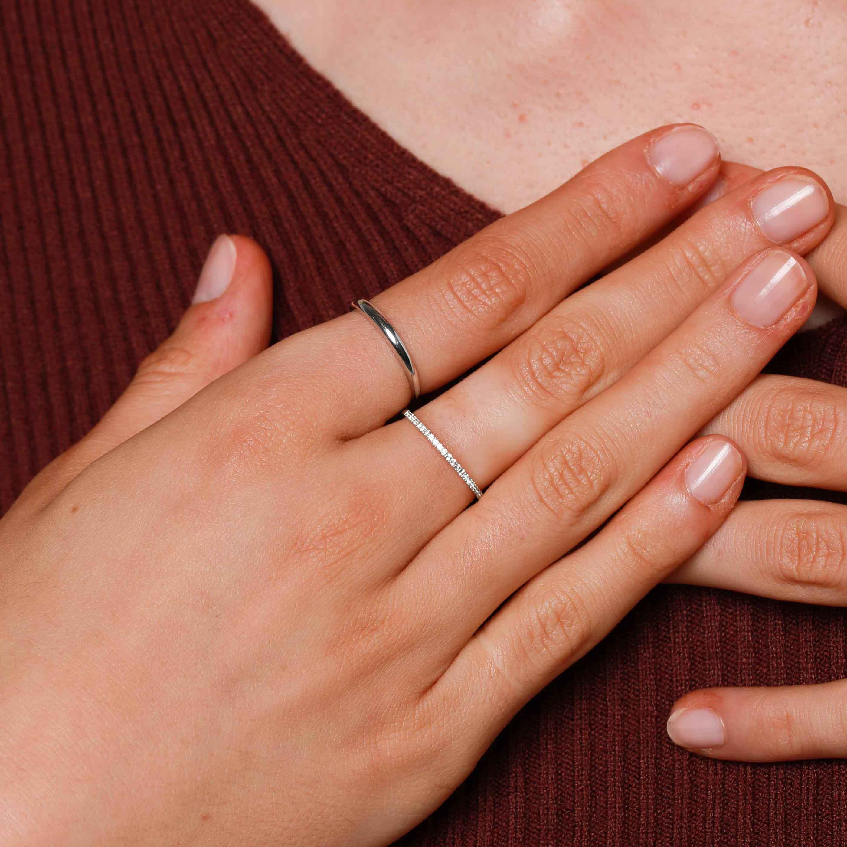 Dome Ring in Solid White Gold - Image 2