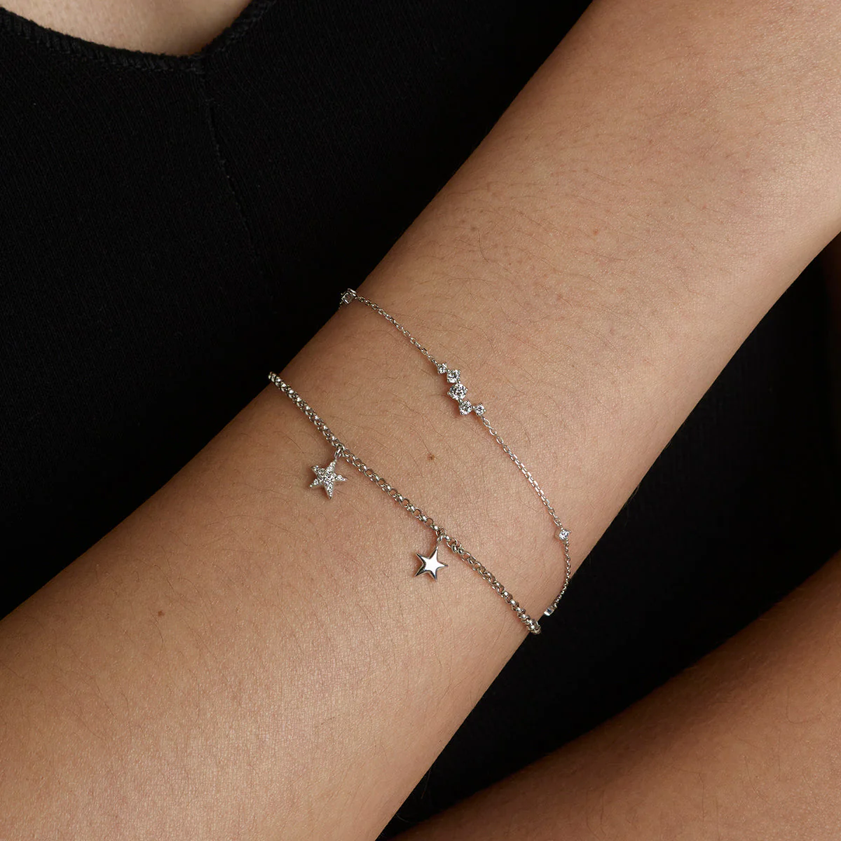 Star Charm 9k White Gold - Image 3