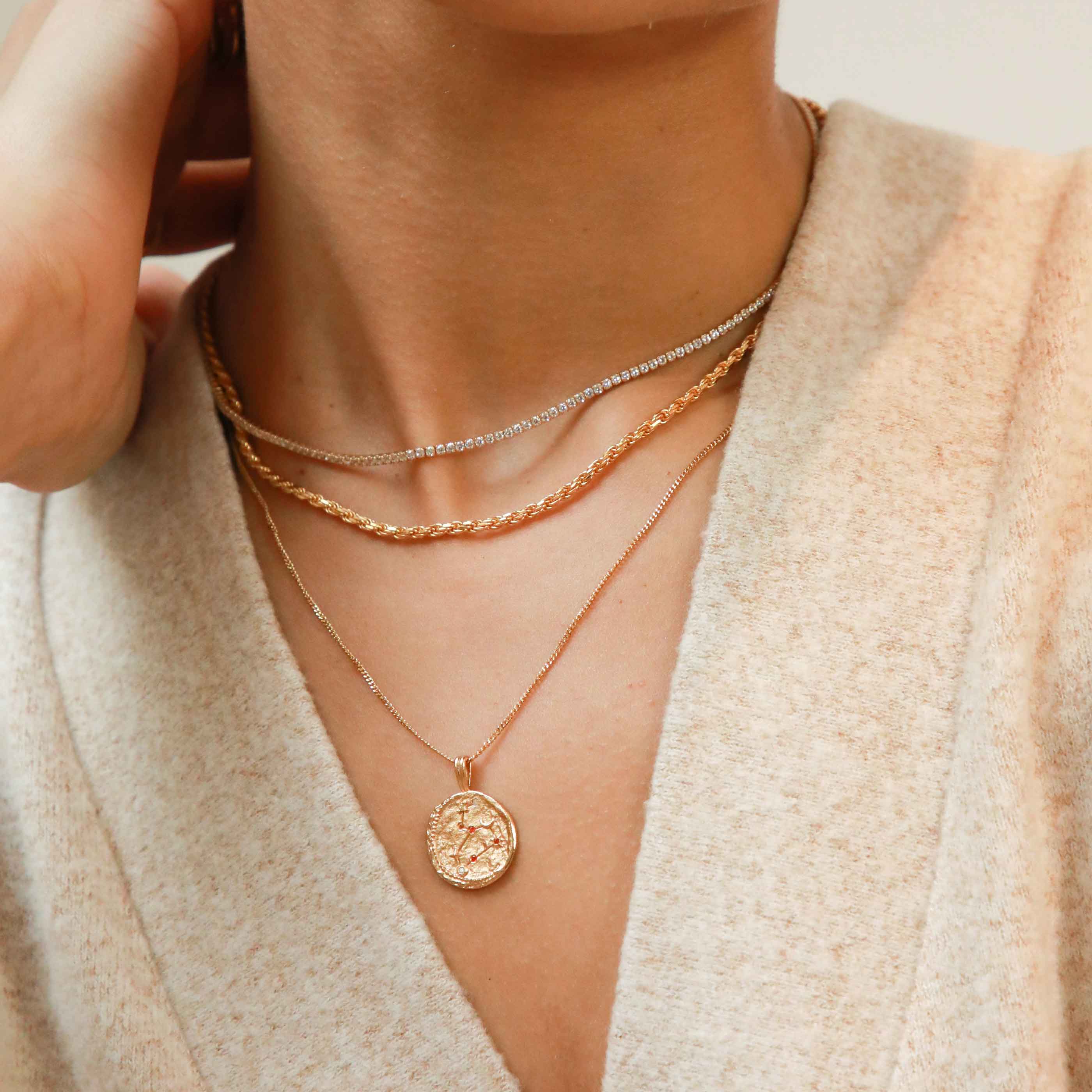 Tennis Chain Necklace in Gold - Image 4