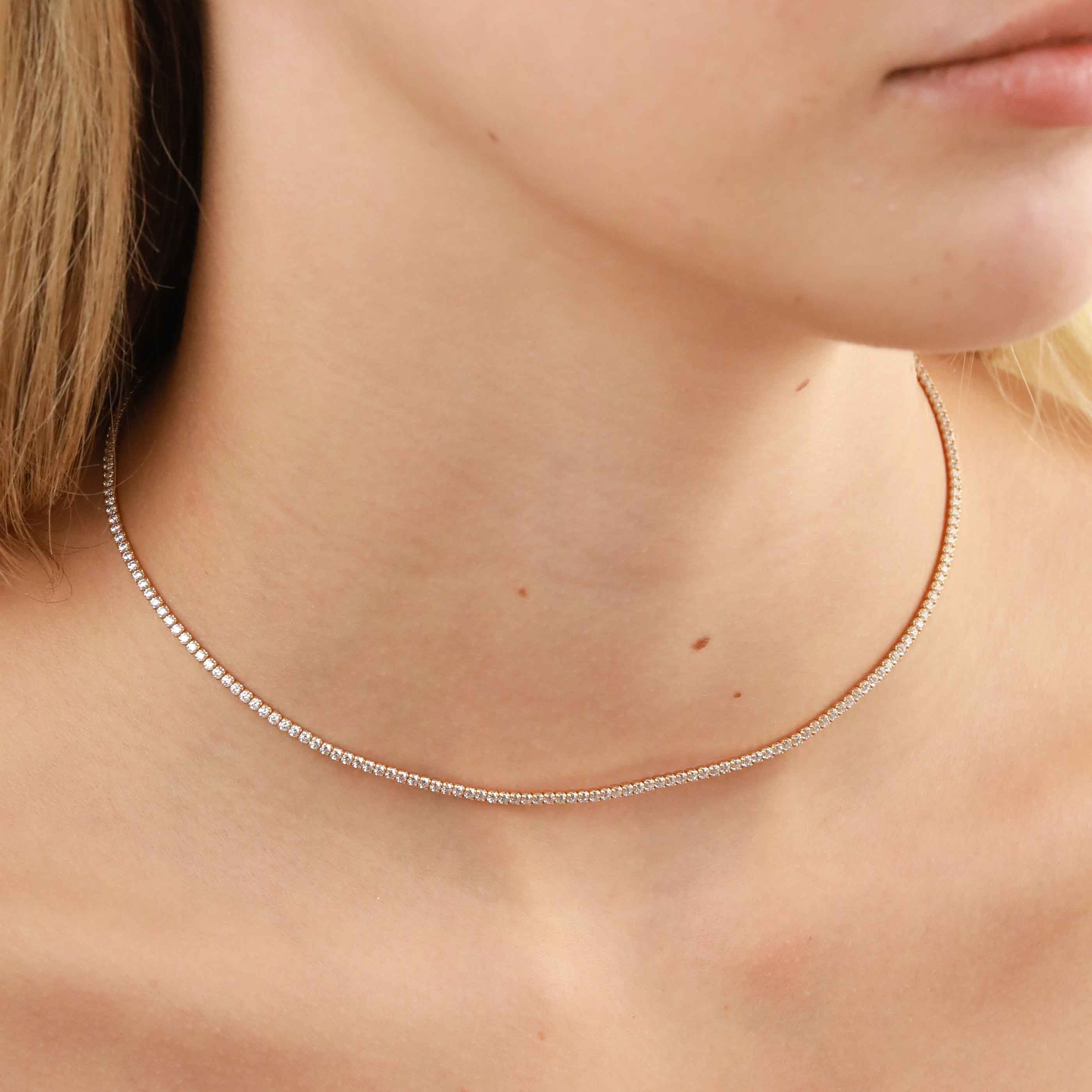 Tennis Chain Necklace in Gold - Image 6