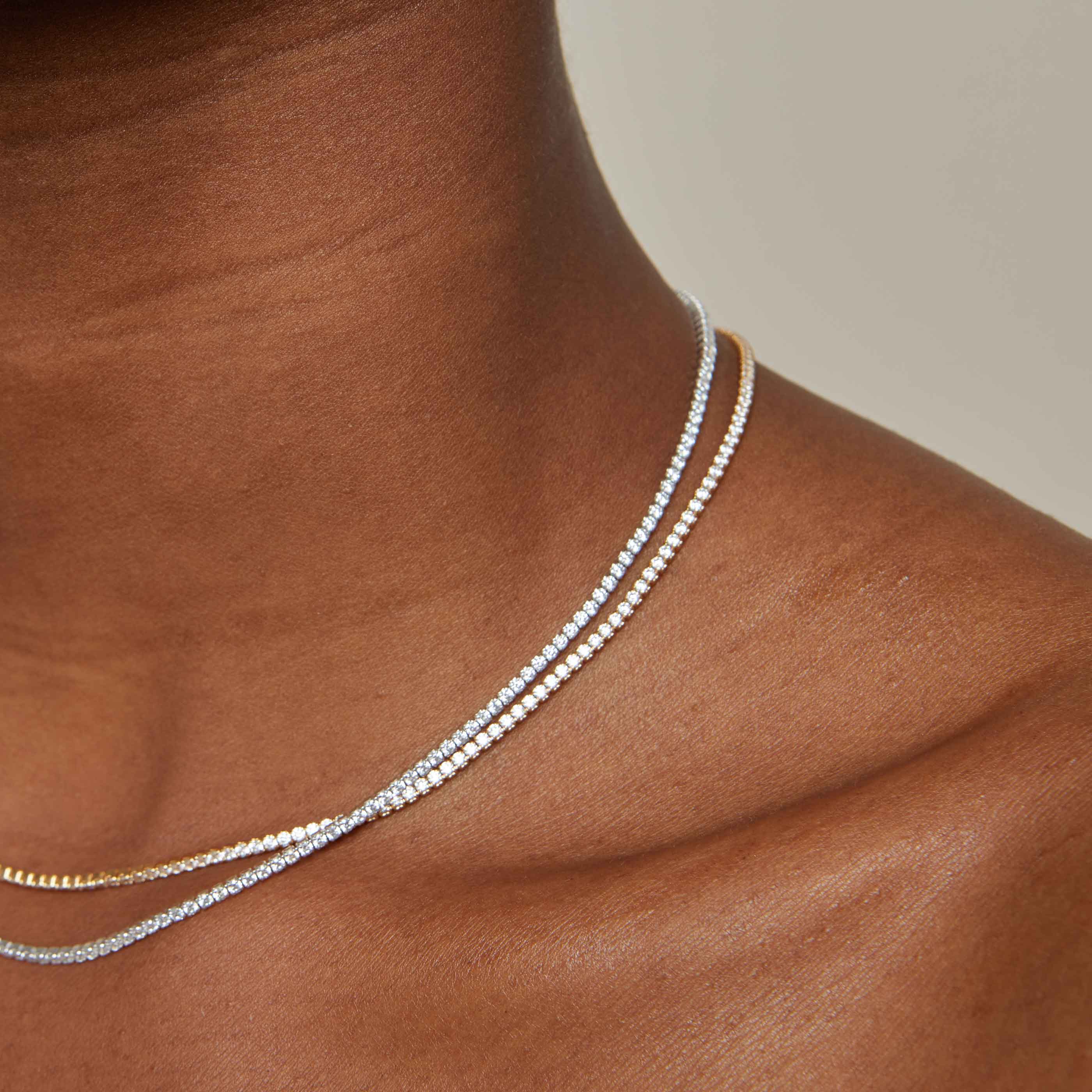 Tennis Chain Necklace in Gold - Image 7