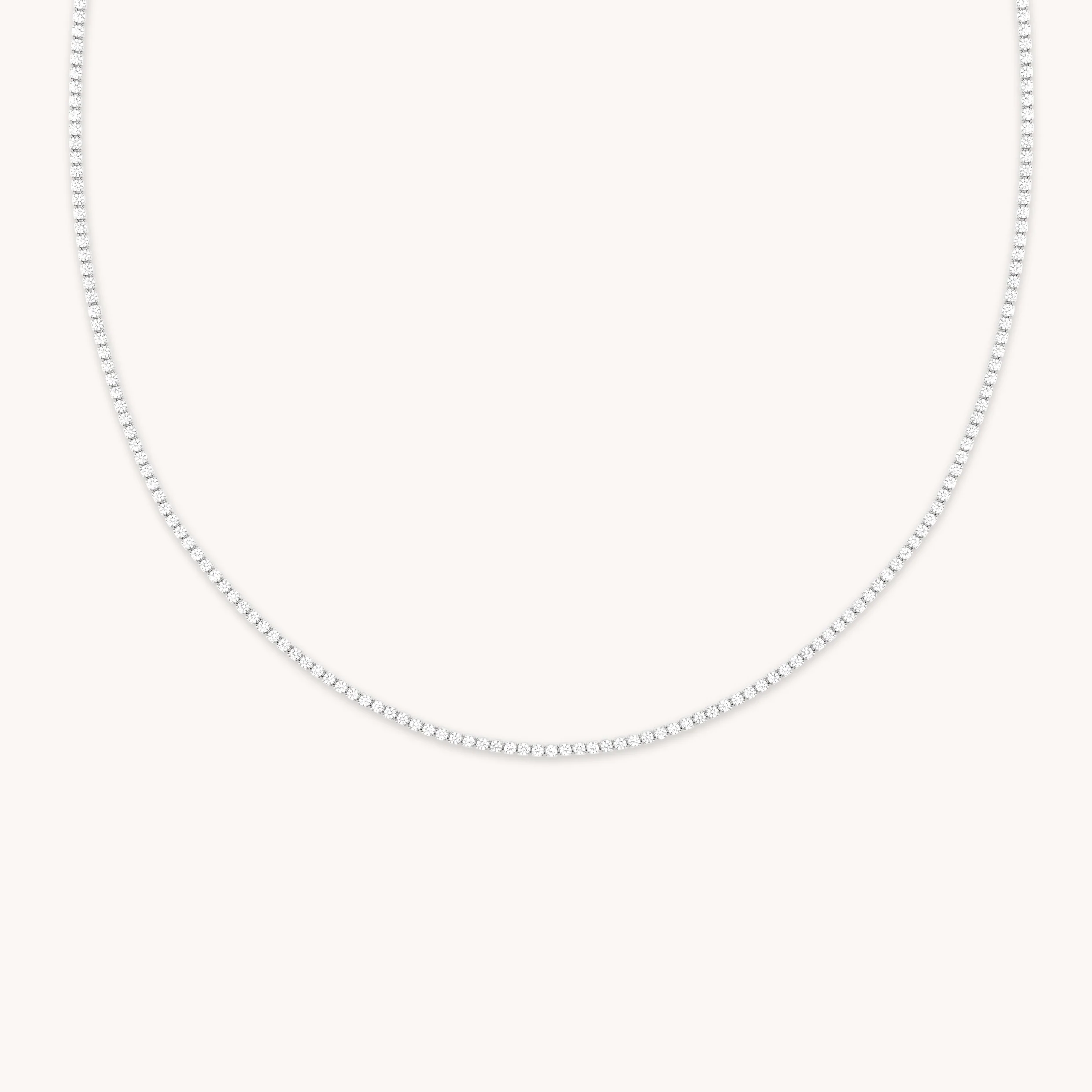 Tennis Chain Necklace in Silver