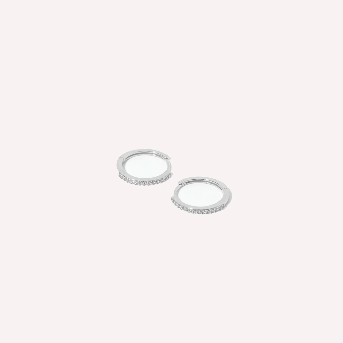 Topaz 12mm Hoops in Solid White Gold - Image 3