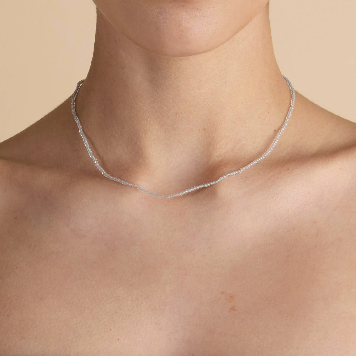 Topaz April Beaded Necklace in Solid Gold - Image 2