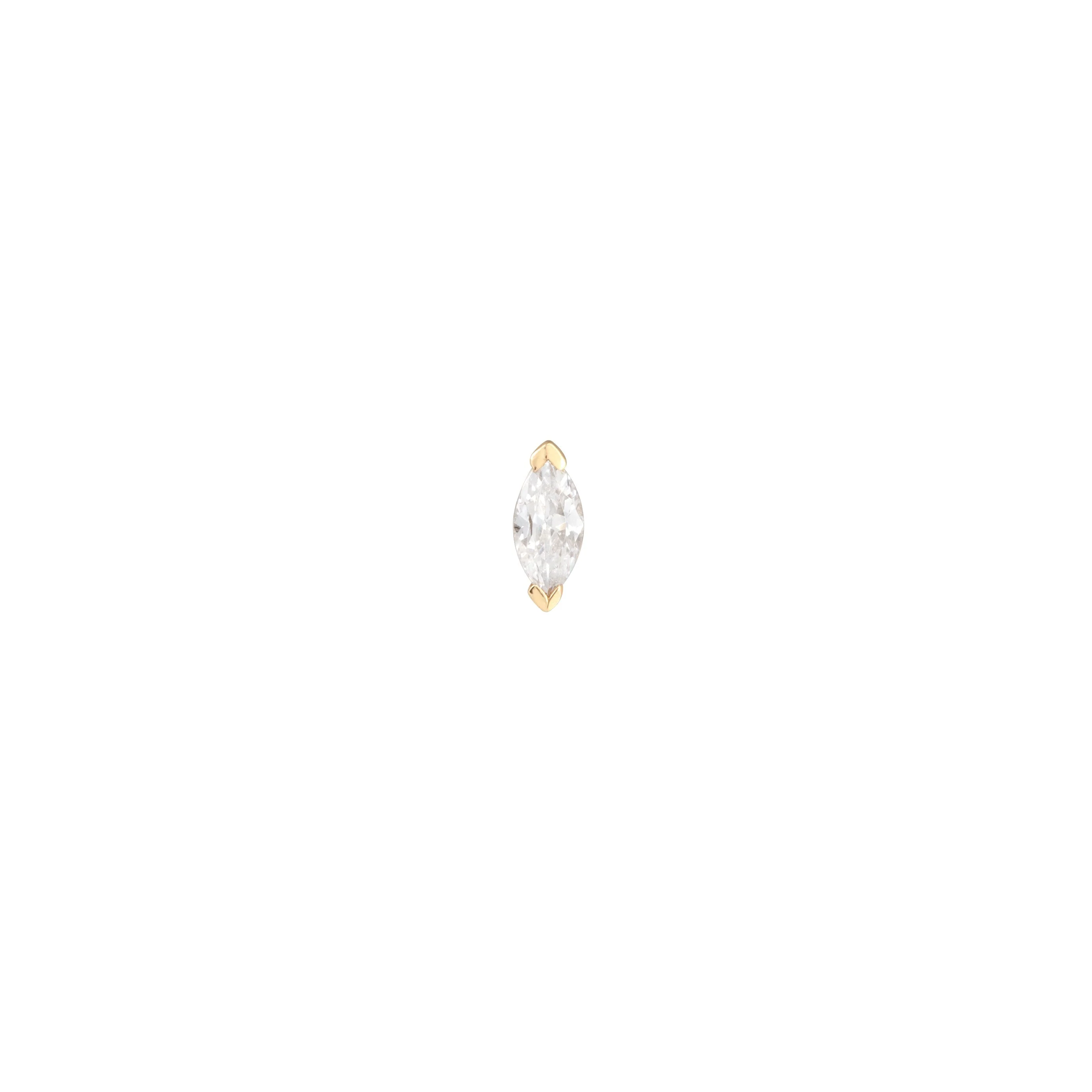 Topaz Marquise Piercing Stud 6mm in Solid Gold - Image 4