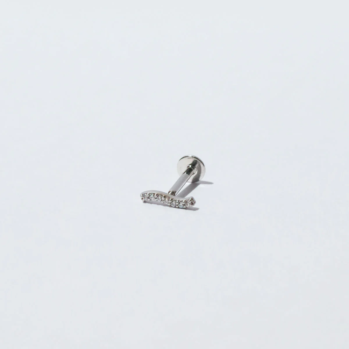 Topaz Wave Piercing Stud 6mm in Solid White Gold - Image 2