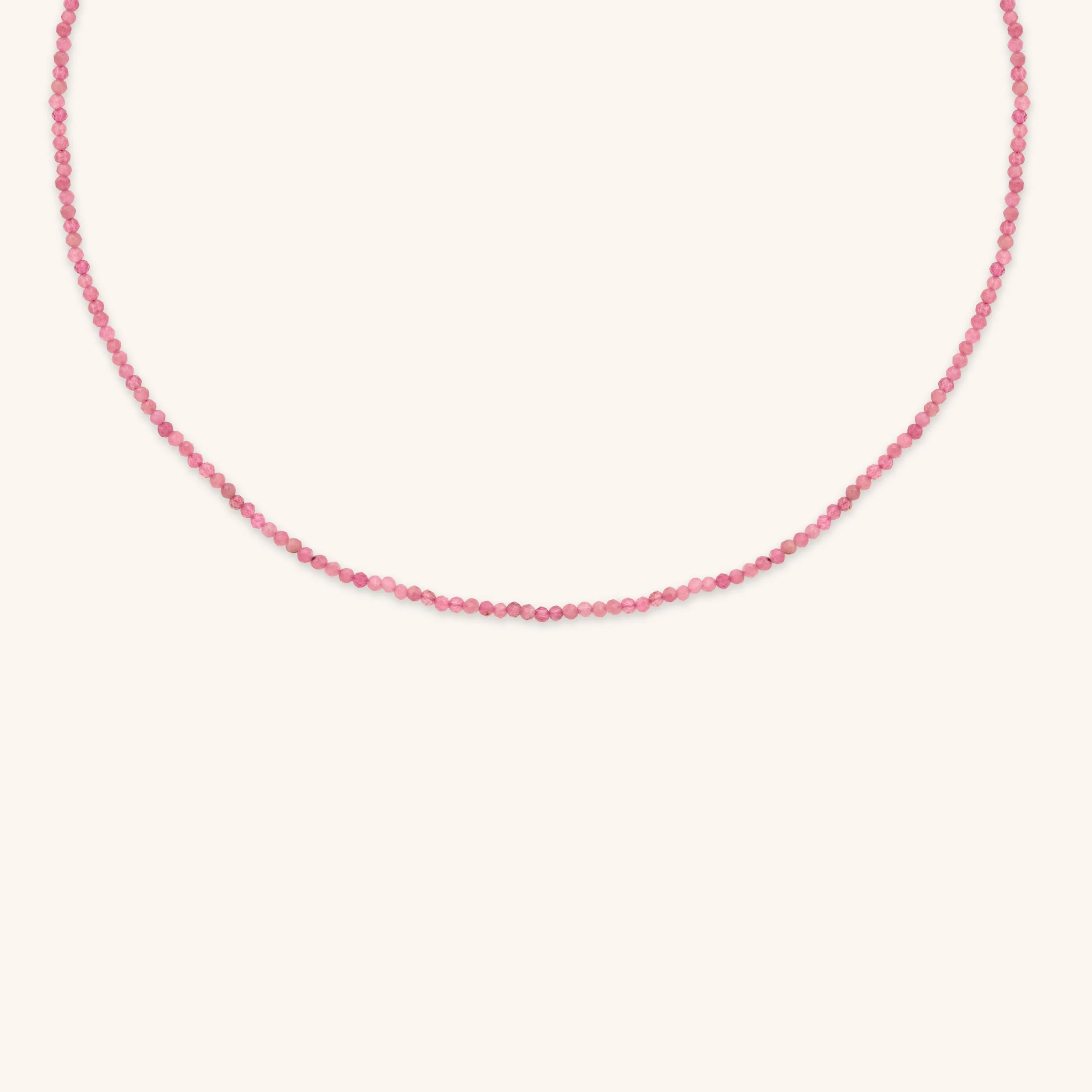 Tourmaline October Beaded Necklace in Solid Gold