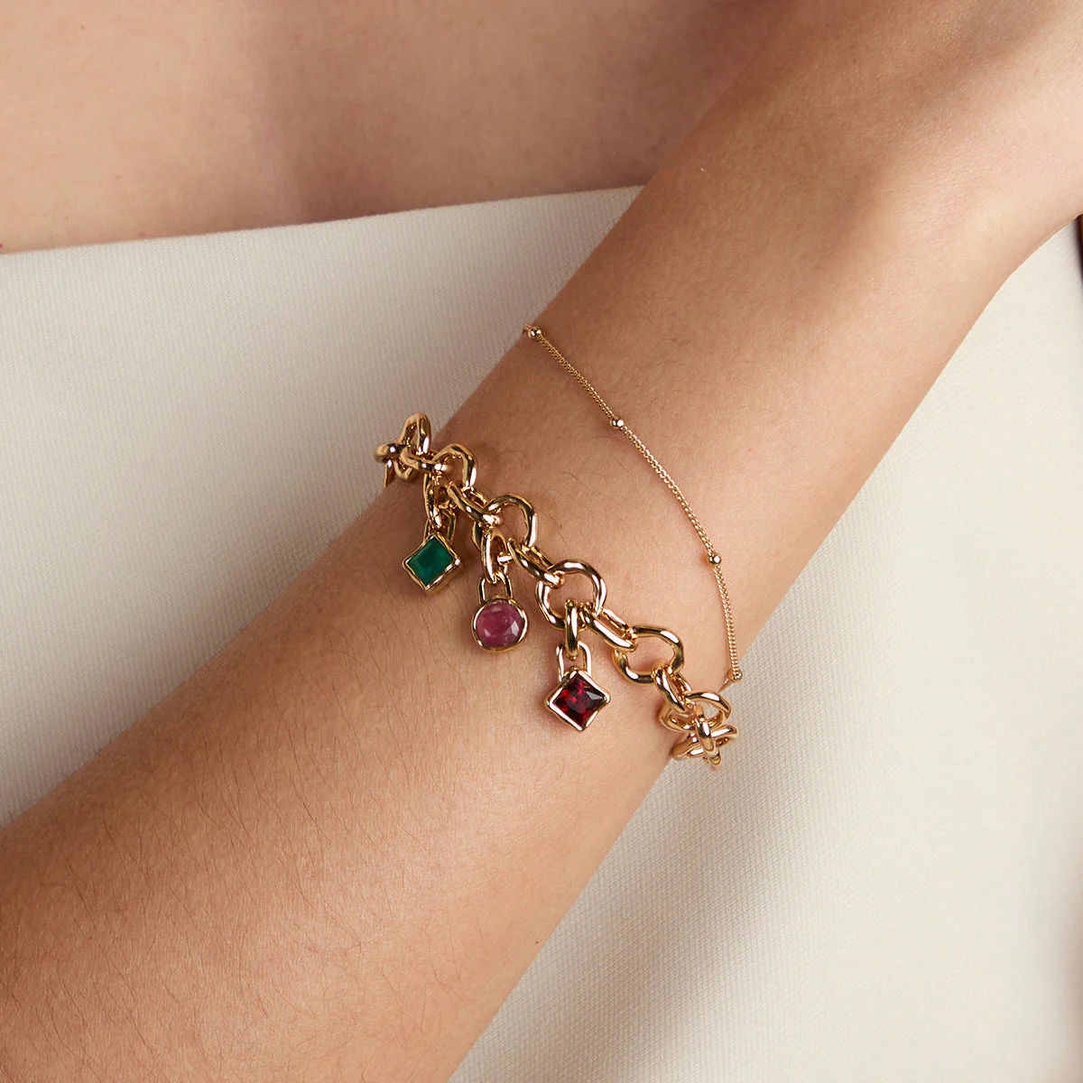 Tourmaline October Clip Charm in Gold - Image 3