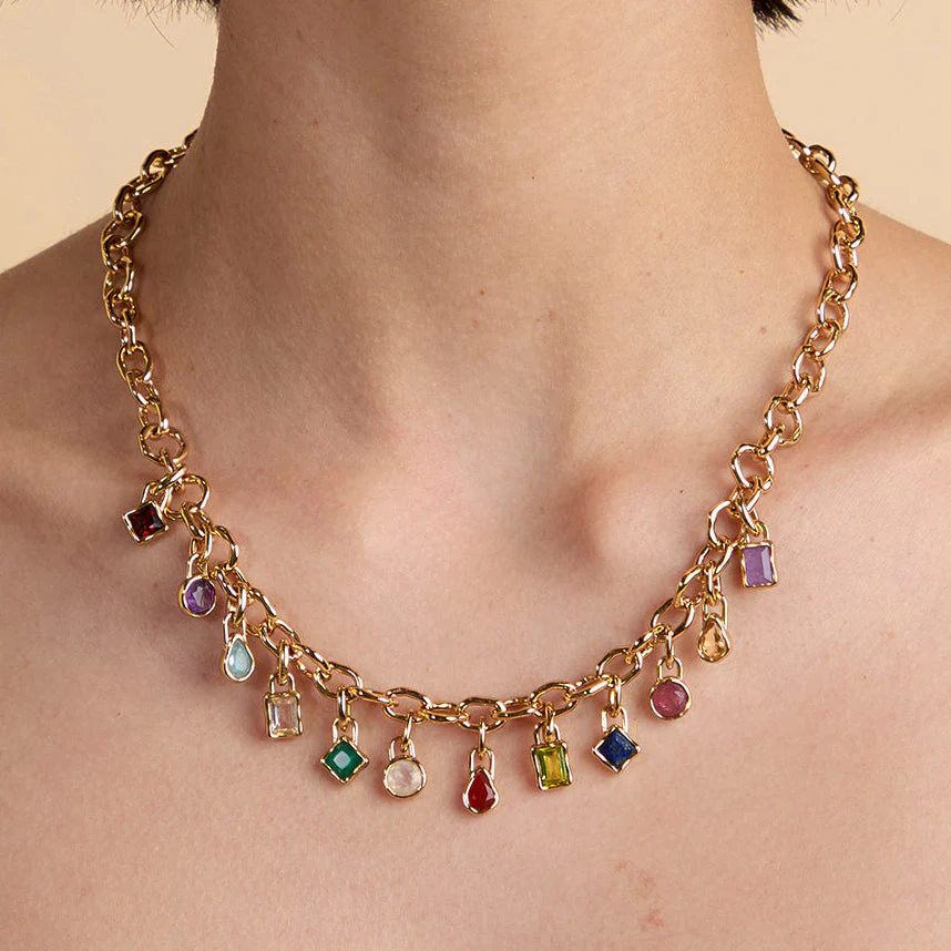 Tourmaline October Clip Charm in Gold - Image 4