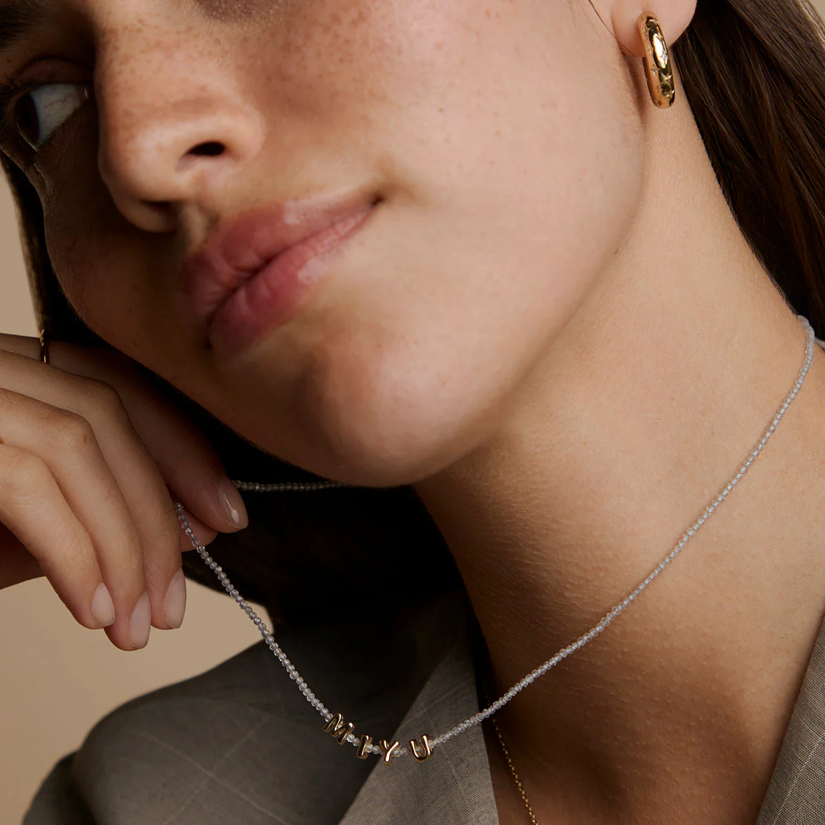 U Initial Click Charm in Solid Gold - Image 4