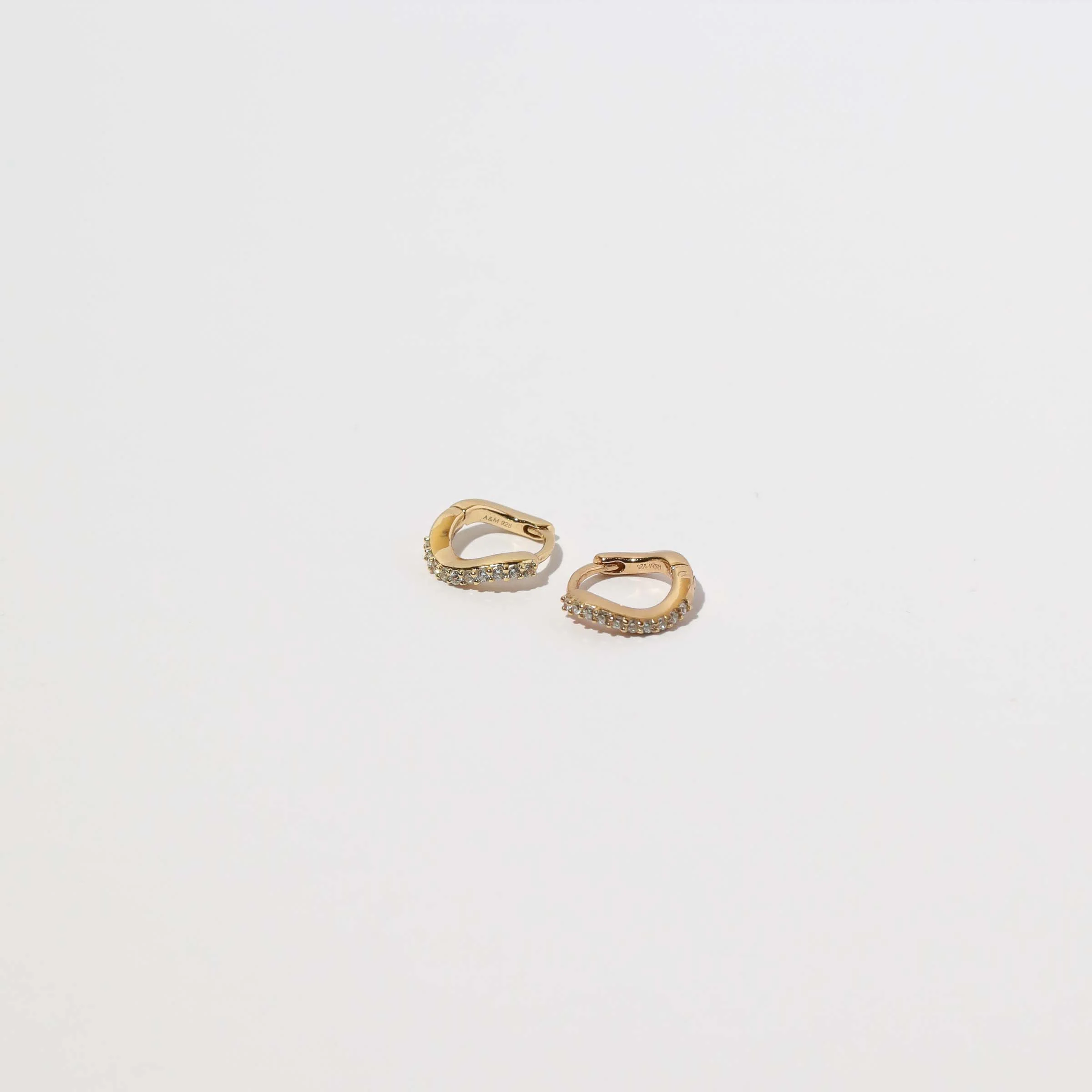 Wave Crystal Huggies in Gold - Image 6